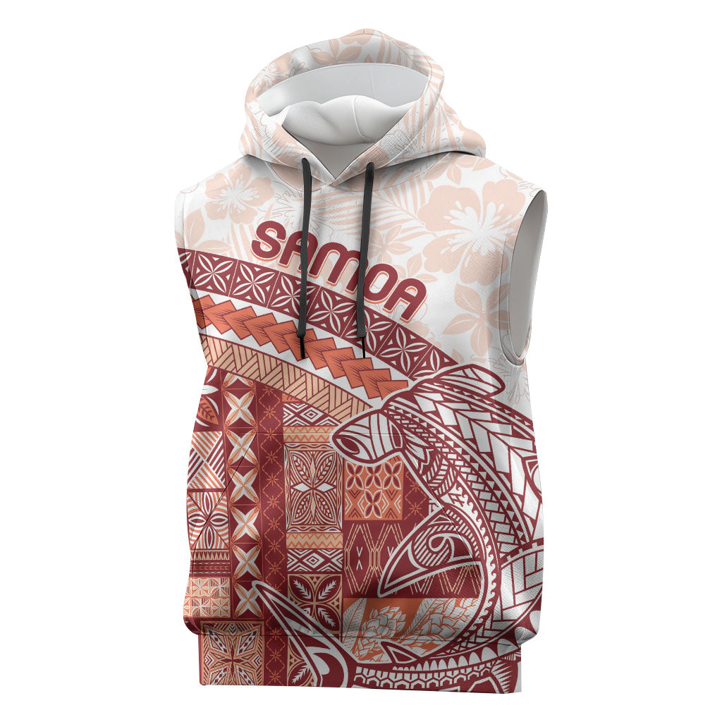 Samoa Mamanu Siapo Crimson Sleeveless Hoodie Tatau Malie LT7 Red - Polynesian Pride