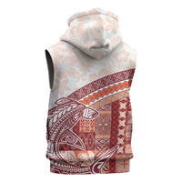 Samoa Mamanu Siapo Crimson Sleeveless Hoodie Tatau Malie LT7 - Polynesian Pride