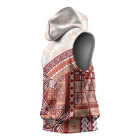 Samoa Mamanu Siapo Crimson Sleeveless Hoodie Tatau Malie LT7 - Polynesian Pride
