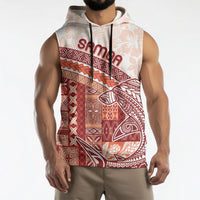 Samoa Mamanu Siapo Crimson Sleeveless Hoodie Tatau Malie LT7 - Polynesian Pride