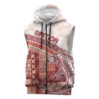 Samoa Mamanu Siapo Crimson Sleeveless Zip Hoodie Tatau Malie LT7 Red - Polynesian Pride