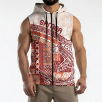Samoa Mamanu Siapo Crimson Sleeveless Zip Hoodie Tatau Malie LT7 - Polynesian Pride