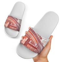 Samoa Mamanu Siapo Crimson Slide Sandals Tatau Malie LT7 - Polynesian Pride