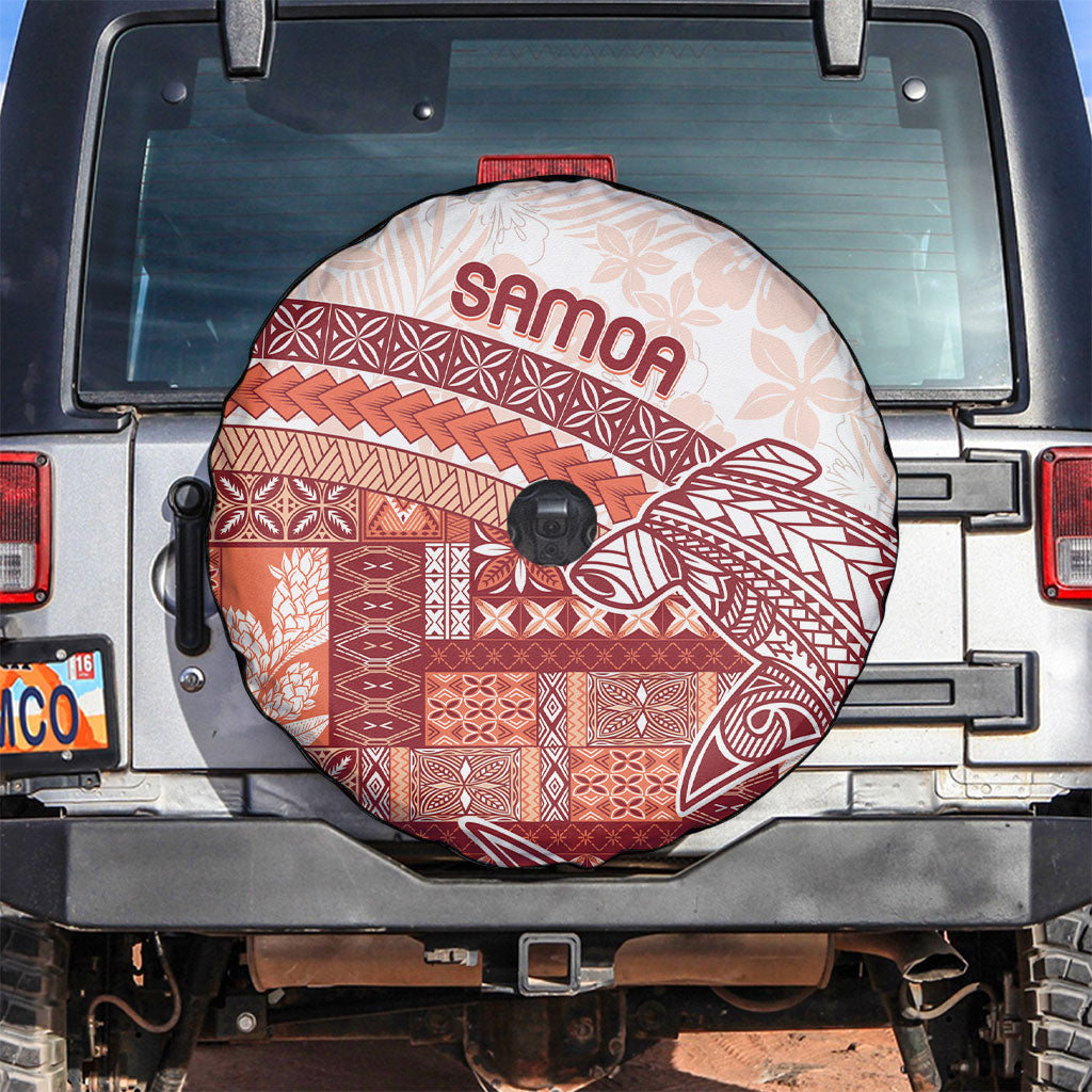 Samoa Mamanu Siapo Crimson Spare Tire Cover Tatau Malie LT7 Red - Polynesian Pride