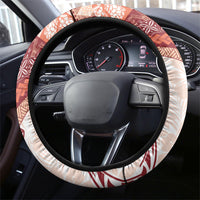 Samoa Mamanu Siapo Crimson Steering Wheel Cover Tatau Malie LT7 - Polynesian Pride