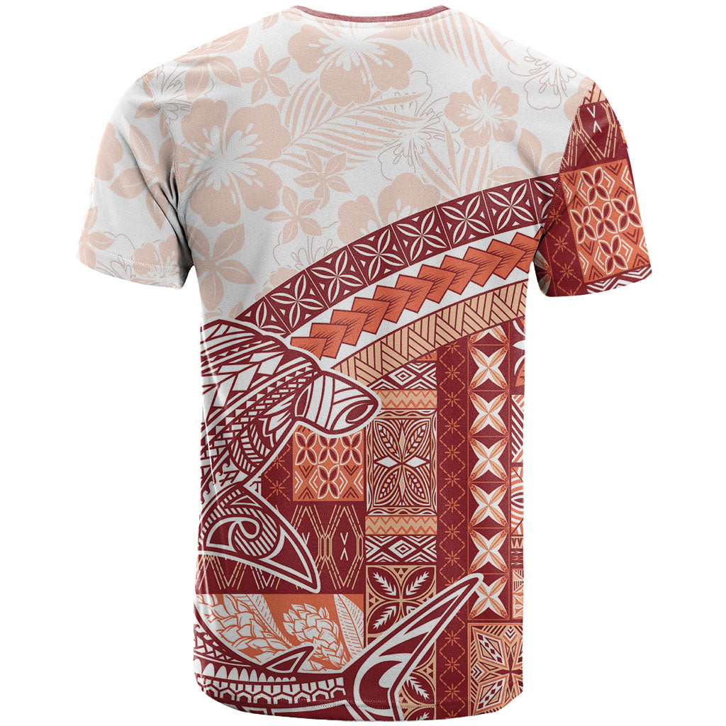 Samoa Mamanu Siapo Crimson T Shirt Tatau Malie LT7 - Polynesian Pride