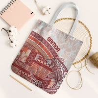 Samoa Mamanu Siapo Crimson Tote Bag Tatau Malie LT7 White Strap One Size Red - Polynesian Pride