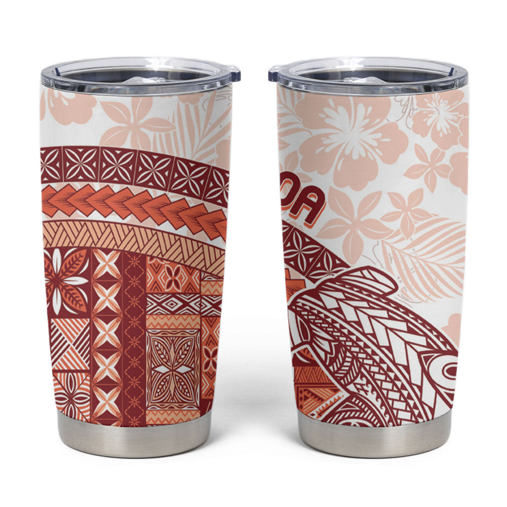 Samoa Mamanu Siapo Crimson Tumbler Cup Tatau Malie LT7 Red - Polynesian Pride