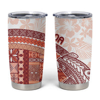 Samoa Mamanu Siapo Crimson Tumbler Cup Tatau Malie LT7 Red - Polynesian Pride