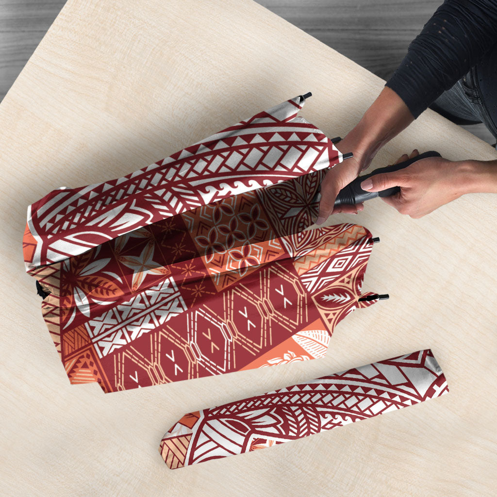 Samoa Mamanu Siapo Crimson Umbrella Tatau Malie LT7 - Polynesian Pride