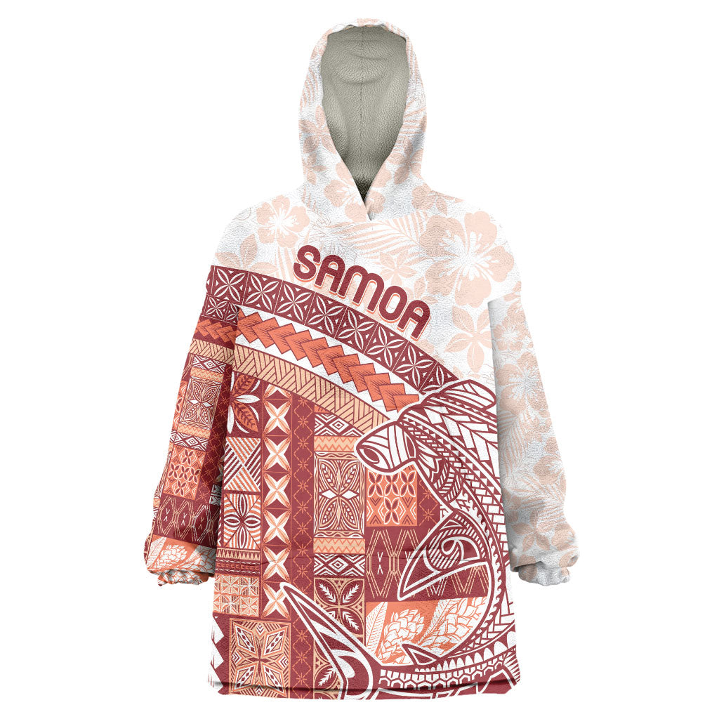 Samoa Mamanu Siapo Crimson Wearable Blanket Hoodie Tatau Malie LT7 One Size Red - Polynesian Pride