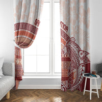 Samoa Mamanu Siapo Crimson Window Curtain Tatau Malie LT7 - Polynesian Pride
