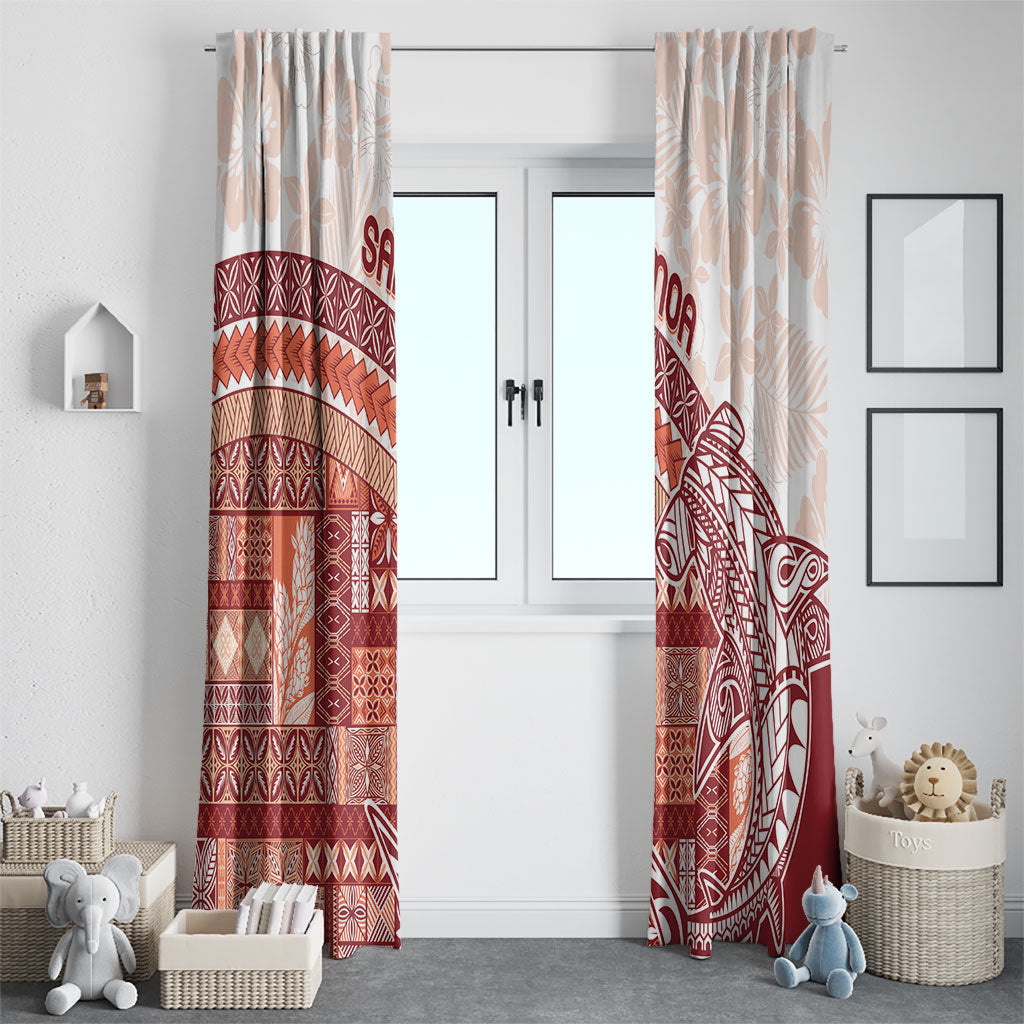 Samoa Mamanu Siapo Crimson Window Curtain Tatau Malie LT7 - Polynesian Pride