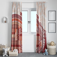 Samoa Mamanu Siapo Crimson Window Curtain Tatau Malie LT7 - Polynesian Pride