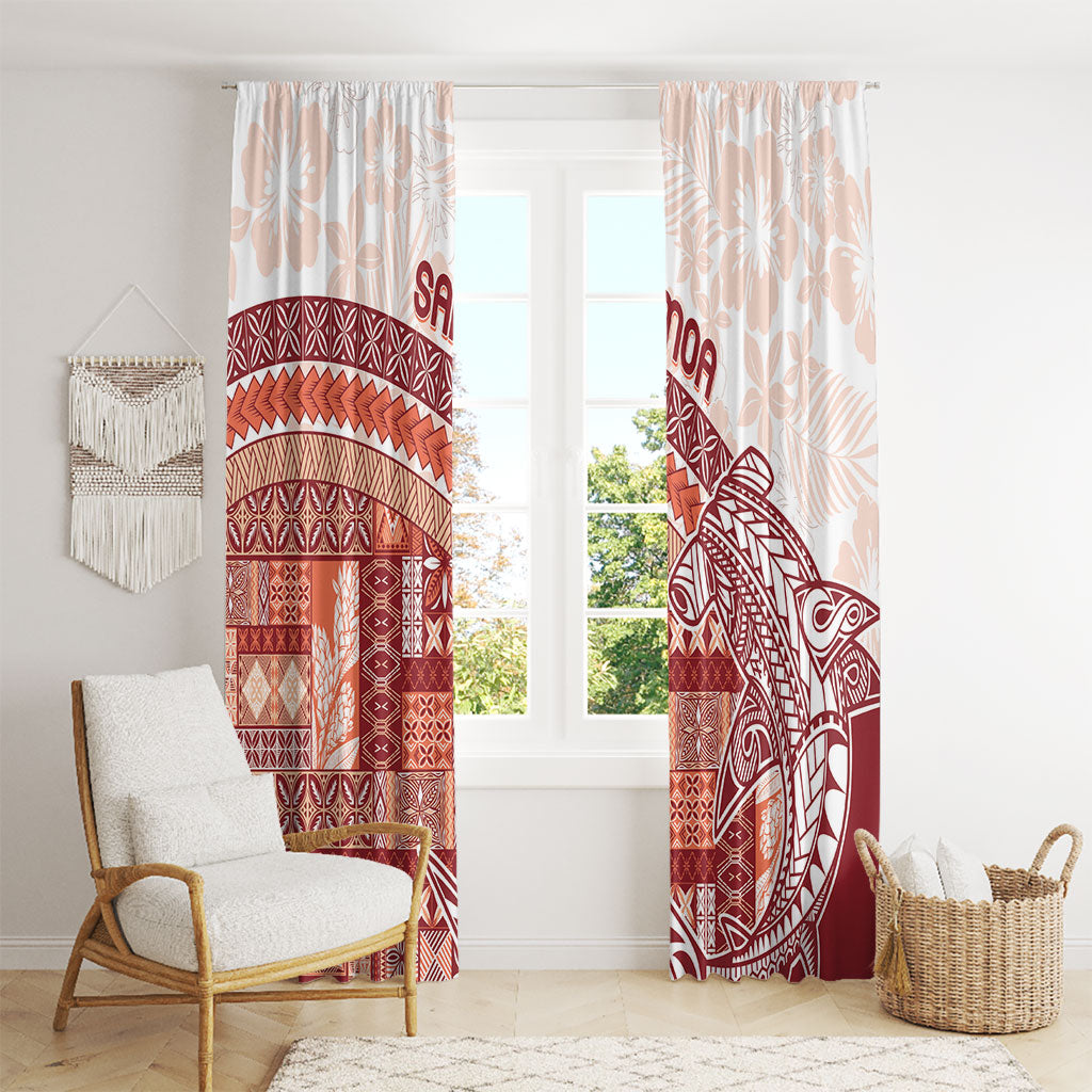 Samoa Mamanu Siapo Crimson Window Curtain Tatau Malie LT7 - Polynesian Pride