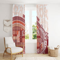 Samoa Mamanu Siapo Crimson Window Curtain Tatau Malie LT7 - Polynesian Pride