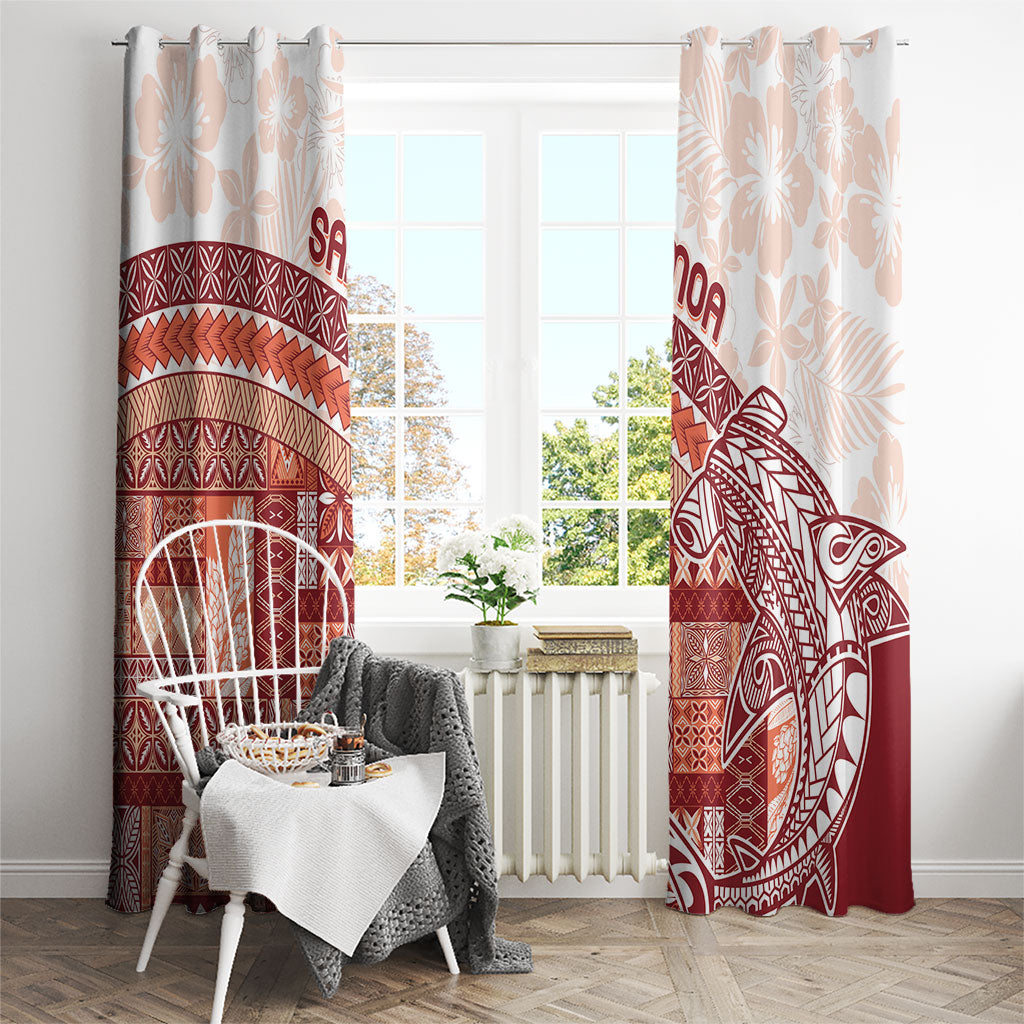 Samoa Mamanu Siapo Crimson Window Curtain Tatau Malie LT7 - Polynesian Pride