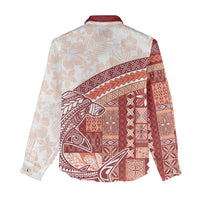Samoa Mamanu Siapo Crimson Women Casual Shirt Tatau Malie LT7 - Polynesian Pride