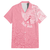 Personalised New Zealand Family Matching Off Shoulder Maxi Dress and Hawaiian Shirt Pink Ribbon Tattoo Mix Silver Fern LT7 Mom's Dress Pink - Polynesian Pride
