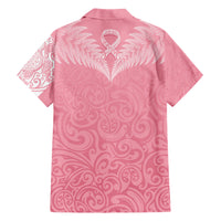 Personalised New Zealand Family Matching Short Sleeve Bodycon Dress and Hawaiian Shirt Pink Ribbon Tattoo Mix Silver Fern LT7 - Polynesian Pride