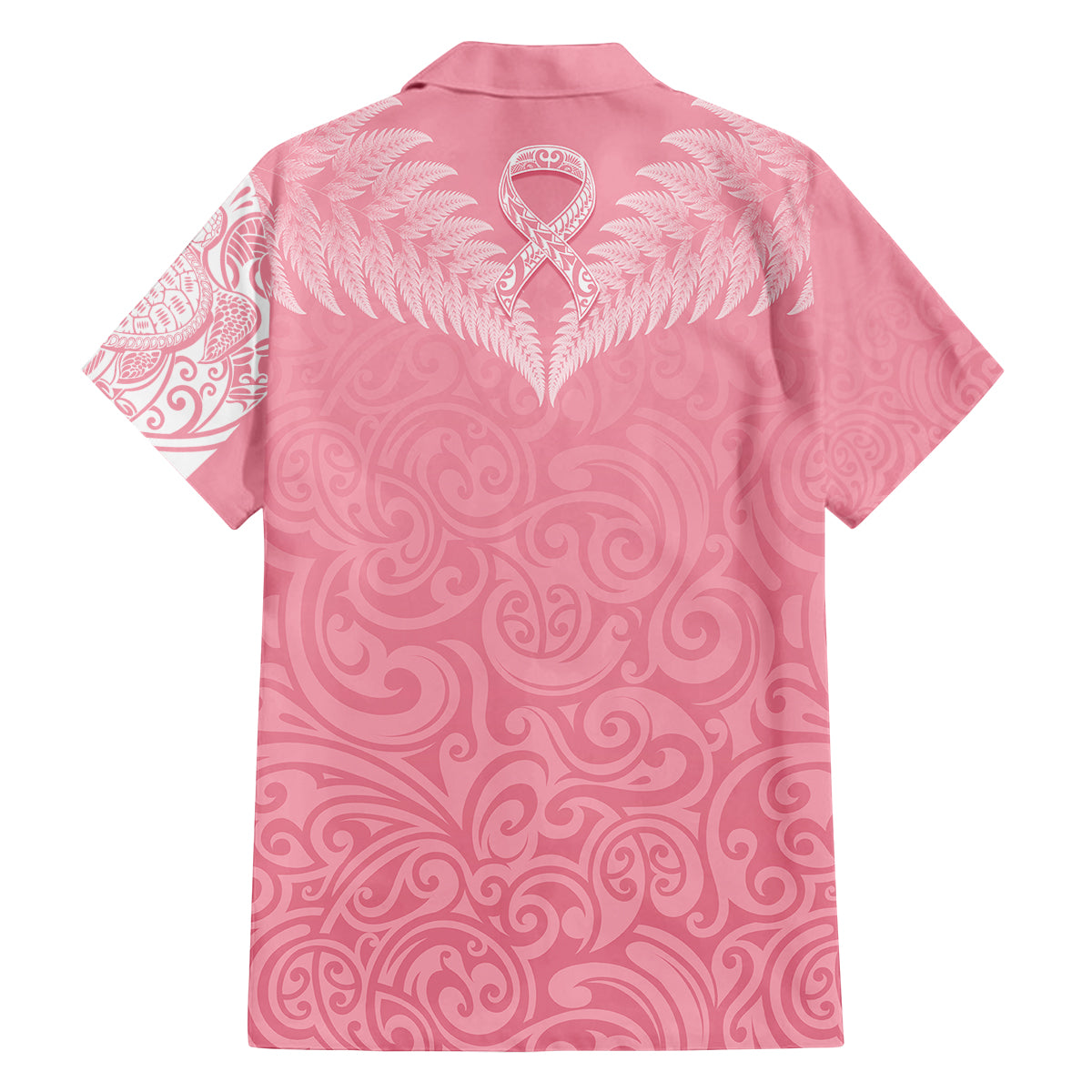 Personalised New Zealand Kid Hawaiian Shirt Pink Ribbon Tattoo Mix Silver Fern LT7 - Polynesian Pride