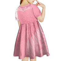 Personalised New Zealand Kid Short Sleeve Dress Pink Ribbon Tattoo Mix Silver Fern LT7 - Polynesian Pride