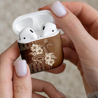 Tonga Ngatu Kupesi Brown Tapa AirPods Case Koe Otua Mo Tonga Ko Hoku Tofia LT7 - Polynesian Pride