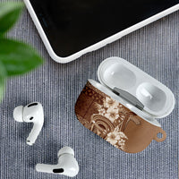 Tonga Ngatu Kupesi Brown Tapa AirPods Case Koe Otua Mo Tonga Ko Hoku Tofia LT7 - Polynesian Pride