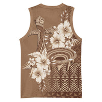 Tonga Ngatu Kupesi Brown Tapa Basketball Jersey Koe Otua Mo Tonga Ko Hoku Tofia LT7 - Polynesian Pride