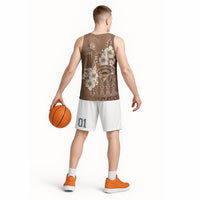 Tonga Ngatu Kupesi Brown Tapa Basketball Jersey Koe Otua Mo Tonga Ko Hoku Tofia LT7 - Polynesian Pride