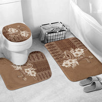 Tonga Ngatu Kupesi Brown Tapa Bathroom Set Koe Otua Mo Tonga Ko Hoku Tofia LT7 Mat Set Only (3 pcs) One Size Mocha - Polynesian Pride