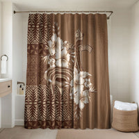 Tonga Ngatu Kupesi Brown Tapa Bathroom Set Koe Otua Mo Tonga Ko Hoku Tofia LT7 Shower Curtain Only Mocha - Polynesian Pride