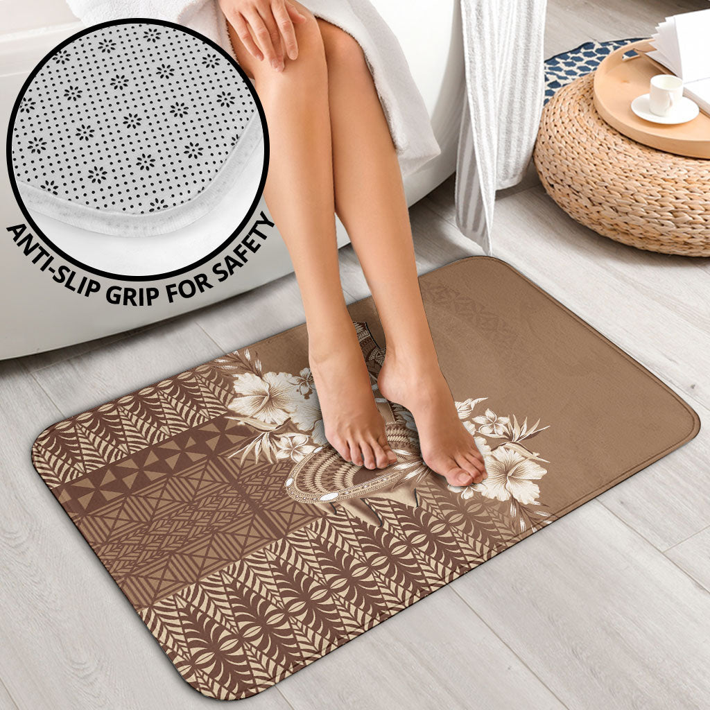 Tonga Ngatu Kupesi Brown Tapa Bathroom Set Koe Otua Mo Tonga Ko Hoku Tofia LT7 - Polynesian Pride