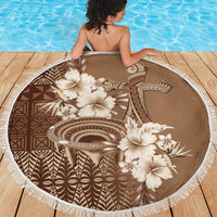 Tonga Ngatu Kupesi Brown Tapa Beach Blanket Koe Otua Mo Tonga Ko Hoku Tofia LT7 - Polynesian Pride