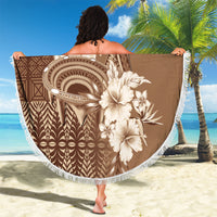 Tonga Ngatu Kupesi Brown Tapa Beach Blanket Koe Otua Mo Tonga Ko Hoku Tofia LT7 - Polynesian Pride