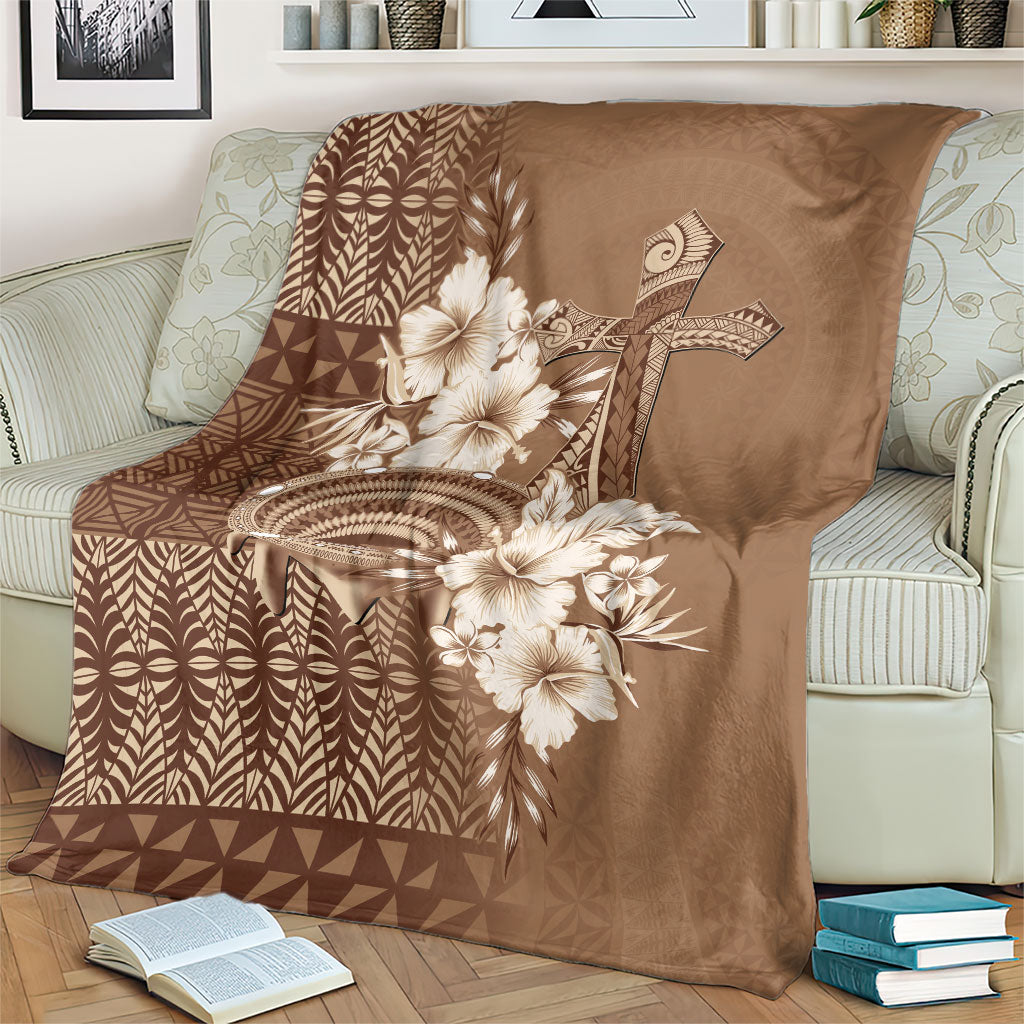 Tonga Ngatu Kupesi Brown Tapa Blanket Koe Otua Mo Tonga Ko Hoku Tofia LT7 - Polynesian Pride