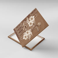 Tonga Ngatu Kupesi Brown Tapa Canvas Wall Art Koe Otua Mo Tonga Ko Hoku Tofia LT7 With Frame Mocha - Polynesian Pride