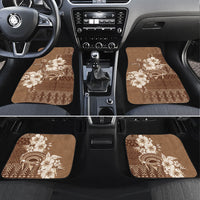Tonga Ngatu Kupesi Brown Tapa Car Mats Koe Otua Mo Tonga Ko Hoku Tofia LT7 Set 4pcs Mocha - Polynesian Pride