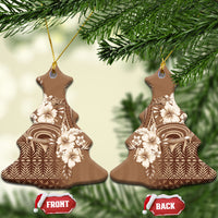 Tonga Ngatu Kupesi Brown Tapa Ceramic Ornament Koe Otua Mo Tonga Ko Hoku Tofia