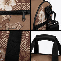 Tonga Ngatu Kupesi Brown Tapa Duffle Bag Koe Otua Mo Tonga Ko Hoku Tofia LT7 - Polynesian Pride