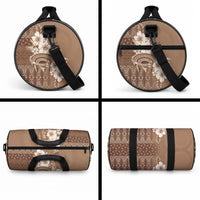 Tonga Ngatu Kupesi Brown Tapa Duffle Bag Koe Otua Mo Tonga Ko Hoku Tofia LT7 - Polynesian Pride