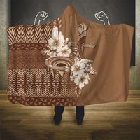 Tonga Ngatu Kupesi Brown Tapa Hooded Blanket Koe Otua Mo Tonga Ko Hoku Tofia LT7 - Polynesian Pride