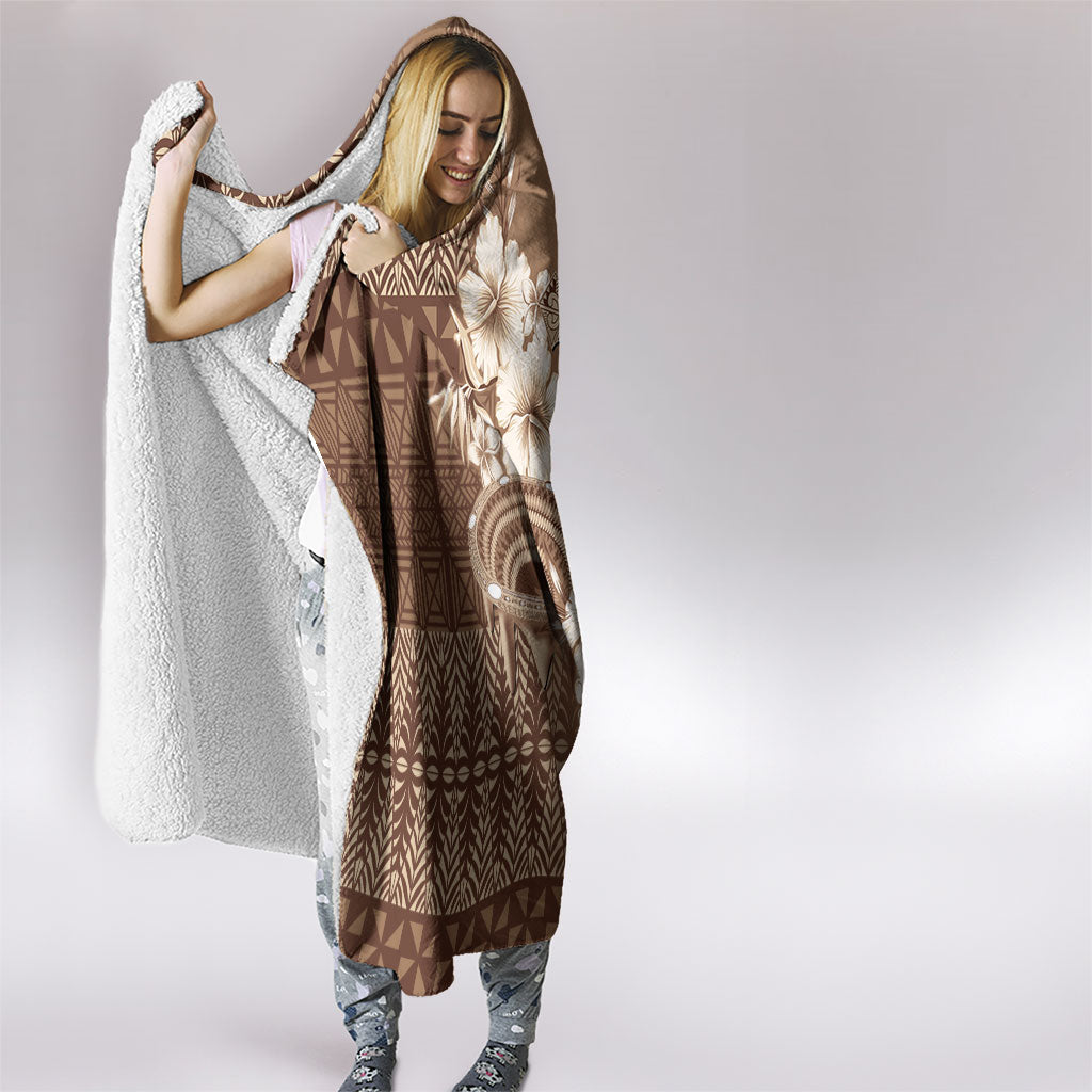 Tonga Ngatu Kupesi Brown Tapa Hooded Blanket Koe Otua Mo Tonga Ko Hoku Tofia LT7 - Polynesian Pride