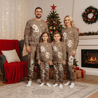Tonga Ngatu Kupesi Brown Tapa Christmas Pajama Set Koe Otua Mo Tonga Ko Hoku Tofia LT7 - Polynesian Pride