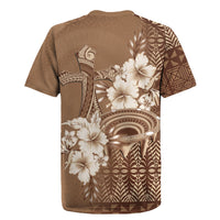 Tonga Ngatu Kupesi Brown Tapa Rugby Jersey Koe Otua Mo Tonga Ko Hoku Tofia LT7 - Polynesian Pride