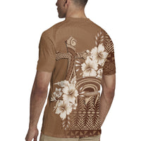 Tonga Ngatu Kupesi Brown Tapa Rugby Jersey Koe Otua Mo Tonga Ko Hoku Tofia LT7 - Polynesian Pride