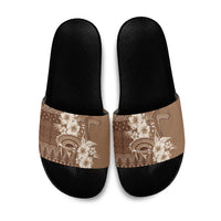Tonga Ngatu Kupesi Brown Tapa Slide Sandals Koe Otua Mo Tonga Ko Hoku Tofia LT7 Mocha - Polynesian Pride