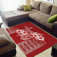 Tonga Ngatu Kupesi Royal Red Area Rug Koe Otua Mo Tonga Ko Hoku Tofia LT7 - Polynesian Pride