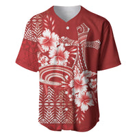 Tonga Ngatu Kupesi Royal Red Baseball Jersey Koe Otua Mo Tonga Ko Hoku Tofia LT7 Red - Polynesian Pride