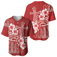 Tonga Ngatu Kupesi Royal Red Baseball Jersey Koe Otua Mo Tonga Ko Hoku Tofia LT7 - Polynesian Pride